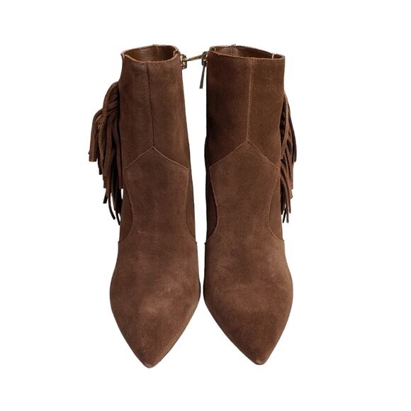 Jessica Simpson Womens 9 Paegye Leather Suede Fringe Boot Brown New - Picture 3 of 12